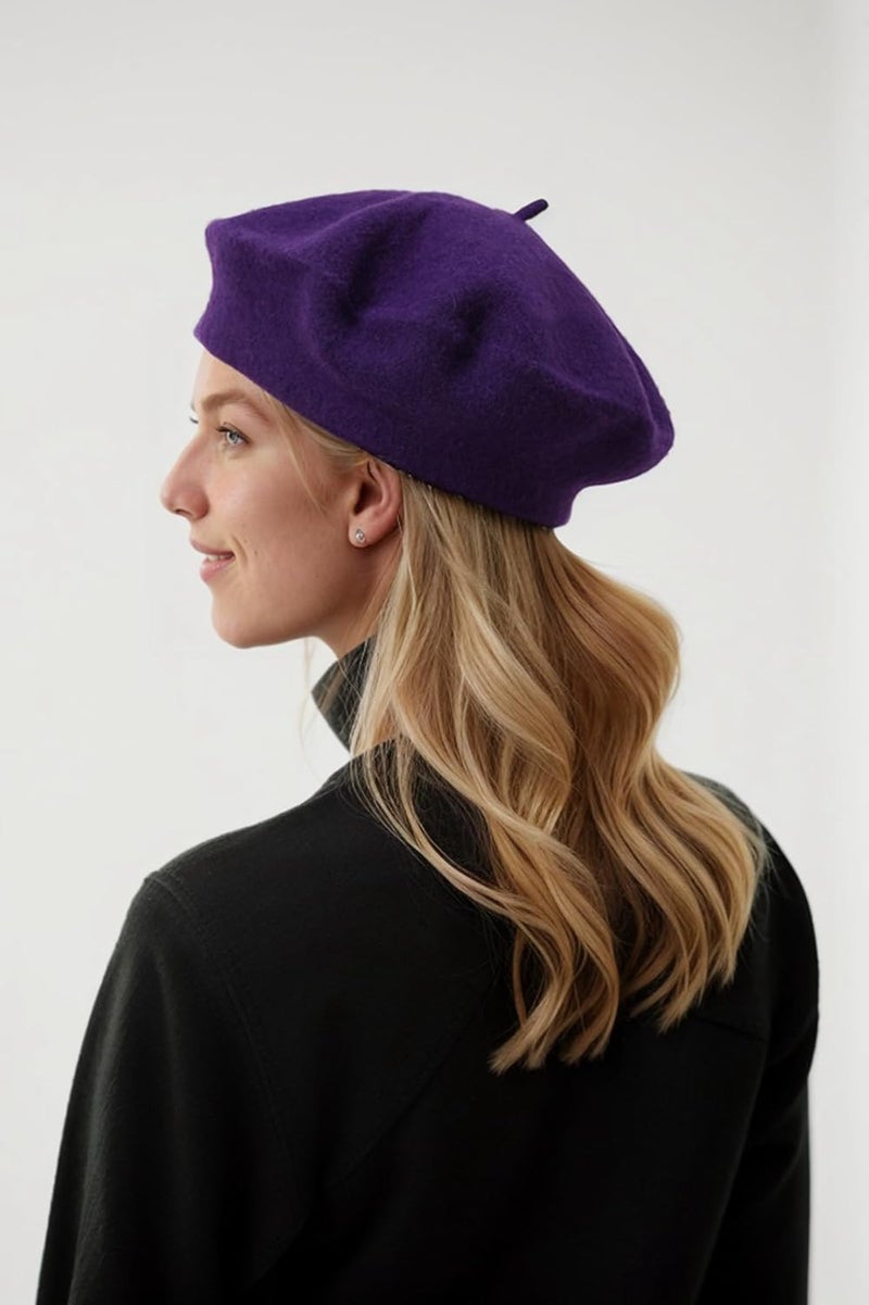 EGANO Women's ​​Beret Hats​​ - French Wool Blend Winter Cap, 70% Wool All-Season Soft ​​Beret Hats for Women​​ (Multi-Color)​ - Image 5